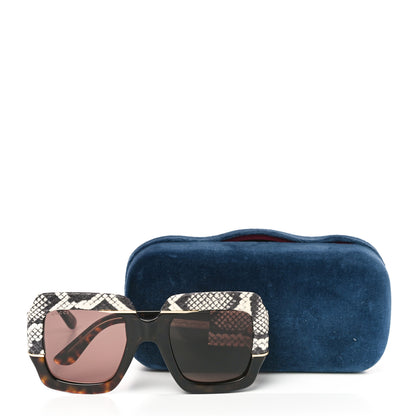 Gucci Snakeskin Acetate Square Sunglasses GG0484S Havana 8 of 8