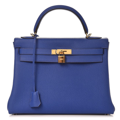 Hermes Togo Kelly Retourne 32 Bleu Electrique 1 of 35