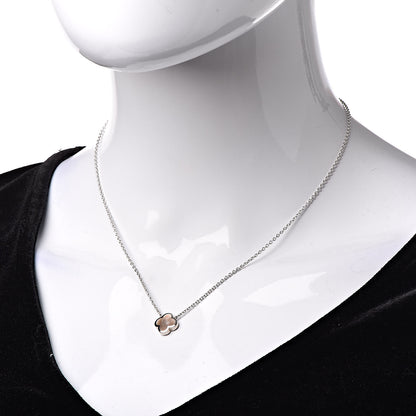 Van Cleef & Arpels 18K White Gold Gray Mother of Pearl Pure Alhambra Pendant Necklace 2 of 6