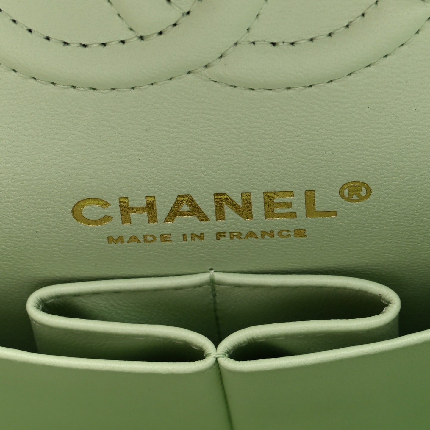 Caviar Quilted Small Double Flap Light Green