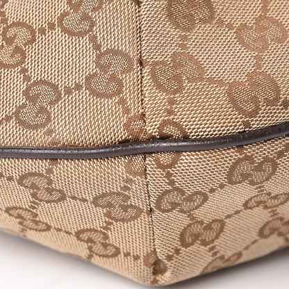 Gucci Monogram Web Medium Half Moon Hobo Dark Brown 9 of 11