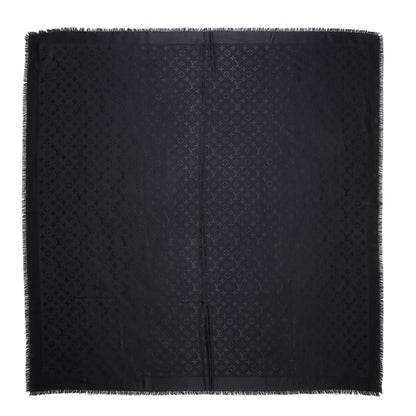 Louis Vuitton Silk Wool Monogram Shawl Black 1 of 5