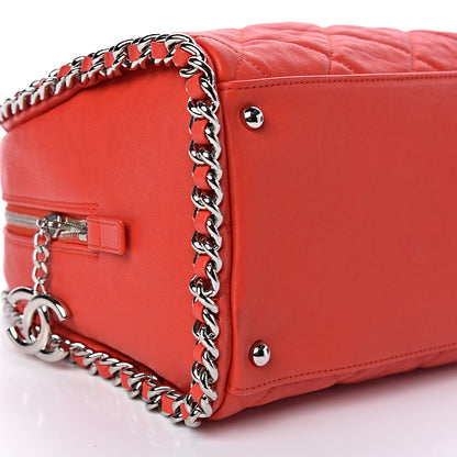 Chanel Washed Lambskin Chain Around Bowler Red 8 of 10