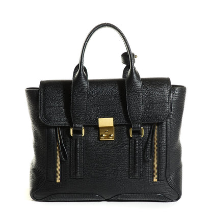 3.1 Phillip Lim 3.1 Textured Calfskin Medium Pashli Satchel Black 1 of 13