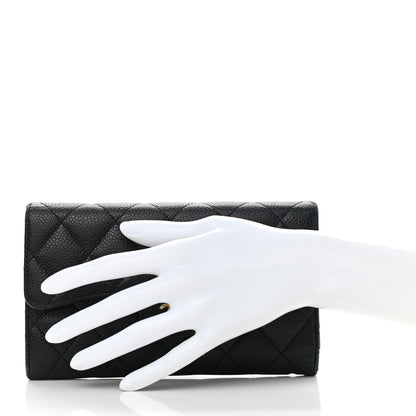 Chanel Caviar Quilted Large Flap Wallet Black 2 of 12