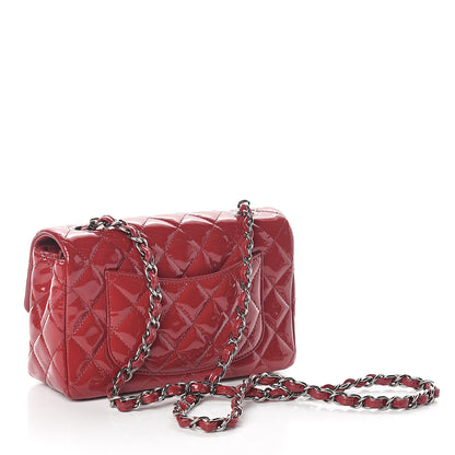 Chanel Patent Calfskin Quilted Mini Rectangular Flap Red 2 of 8