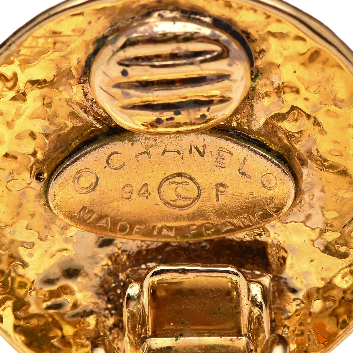 Chanel CC Large Drop Clip On Earrings Gold 4 of 4