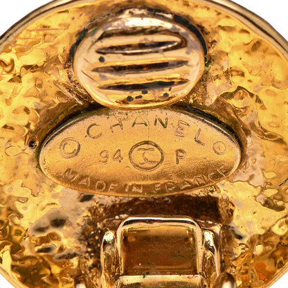 Chanel CC Large Drop Clip On Earrings Gold 4 of 4