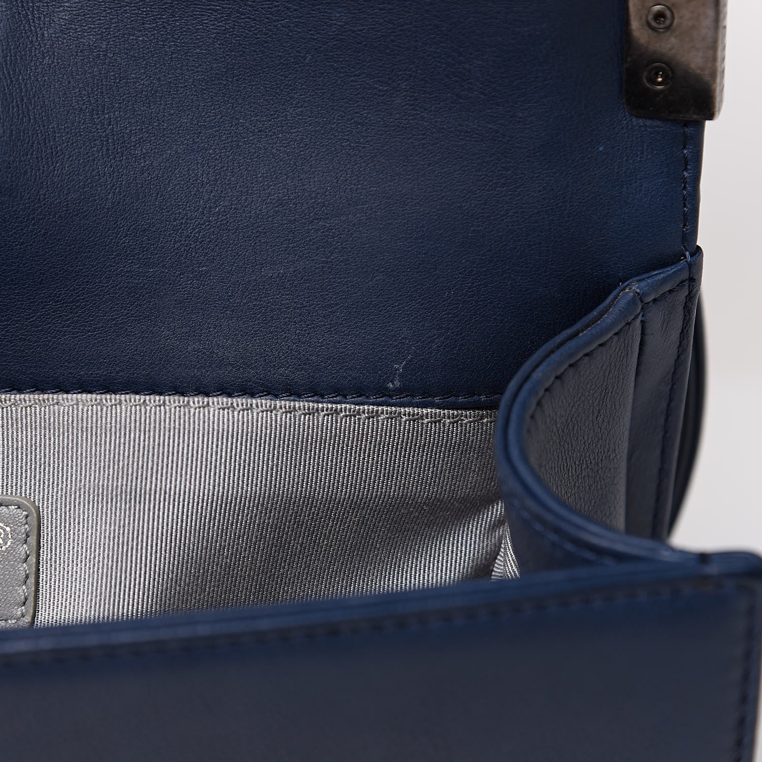 Chanel Calfskin Double Stitch Medium Boy Flap Marine 13 of 15