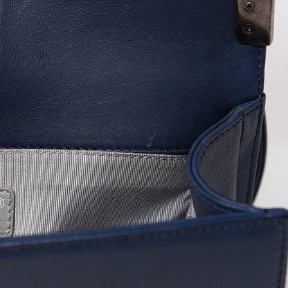 Chanel Calfskin Double Stitch Medium Boy Flap Marine 13 of 15