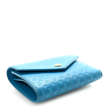 Louis Vuitton Calfskin Nanogram Embossed Victorine Wallet Bleu 4 of 6