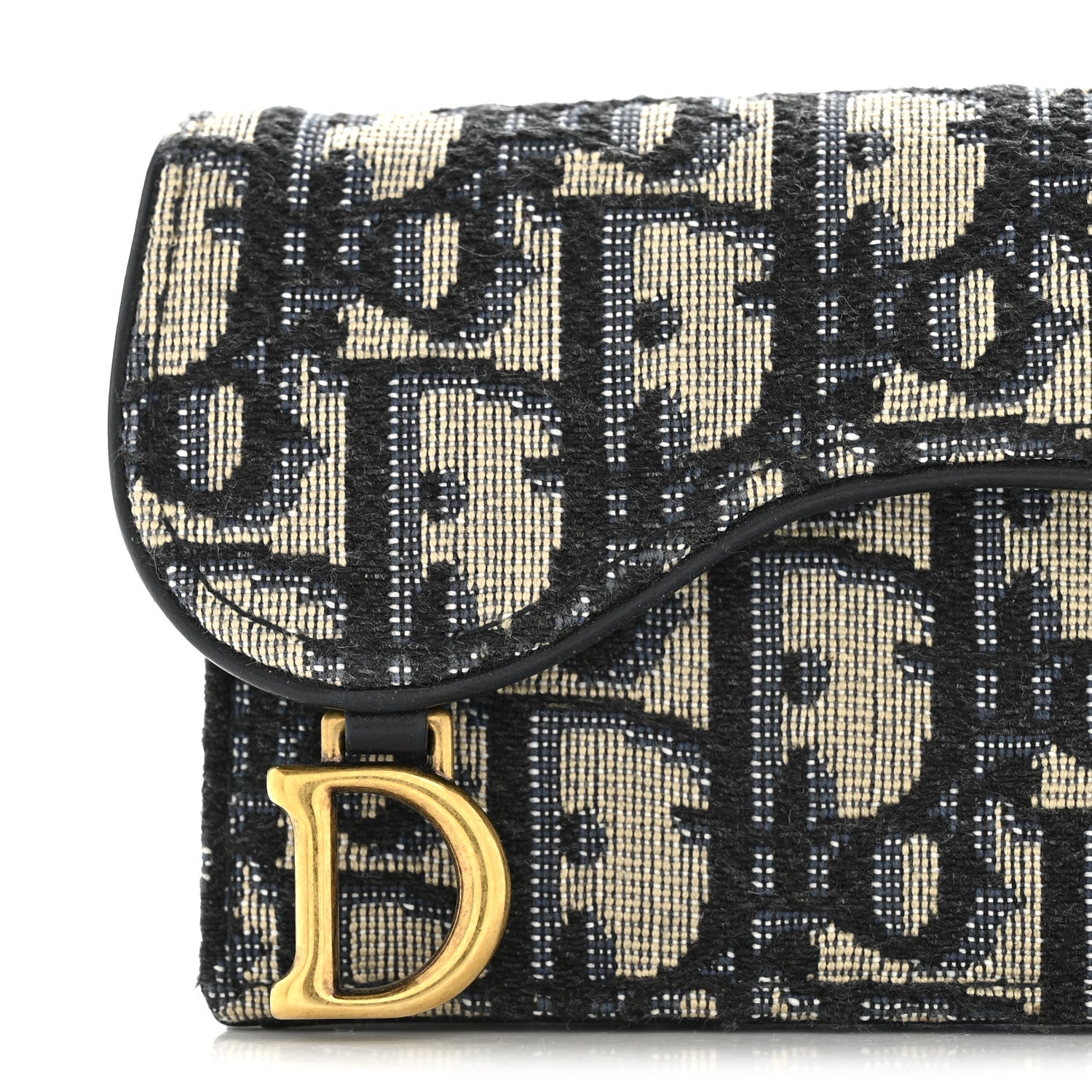 Christian Dior Oblique Saddle Card Holder Blue 9 of 11