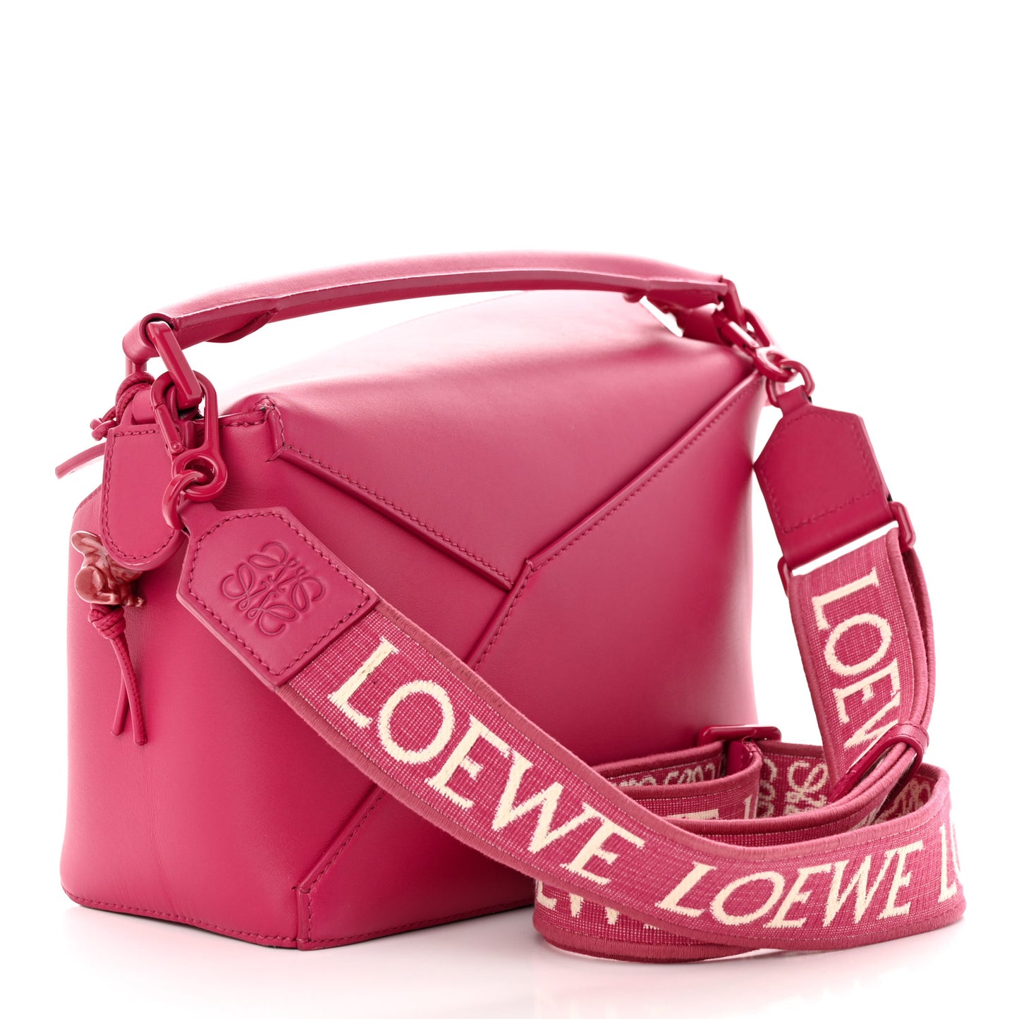 Satin Calfskin Monochrome Small Puzzle Edge Bag Ruby Red Glaze