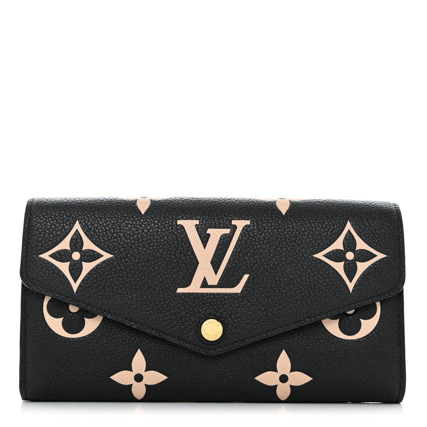 Louis Vuitton Monogram Empreinte Giant Sarah Wallet Black Beige 1 of 7