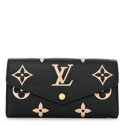 Louis Vuitton Monogram Empreinte Giant Sarah Wallet Black Beige 1 of 7