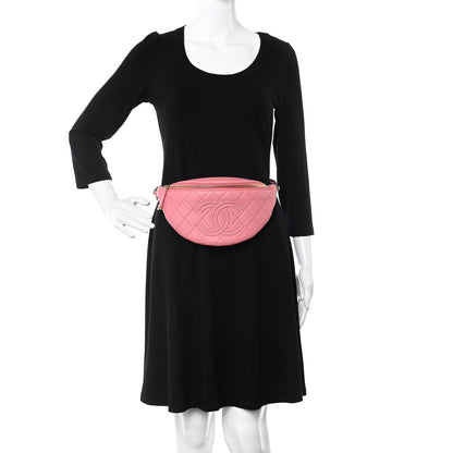 Chanel Lambskin Quilted Studded Waist Bag Fanny Pack Pink 2 of 10
