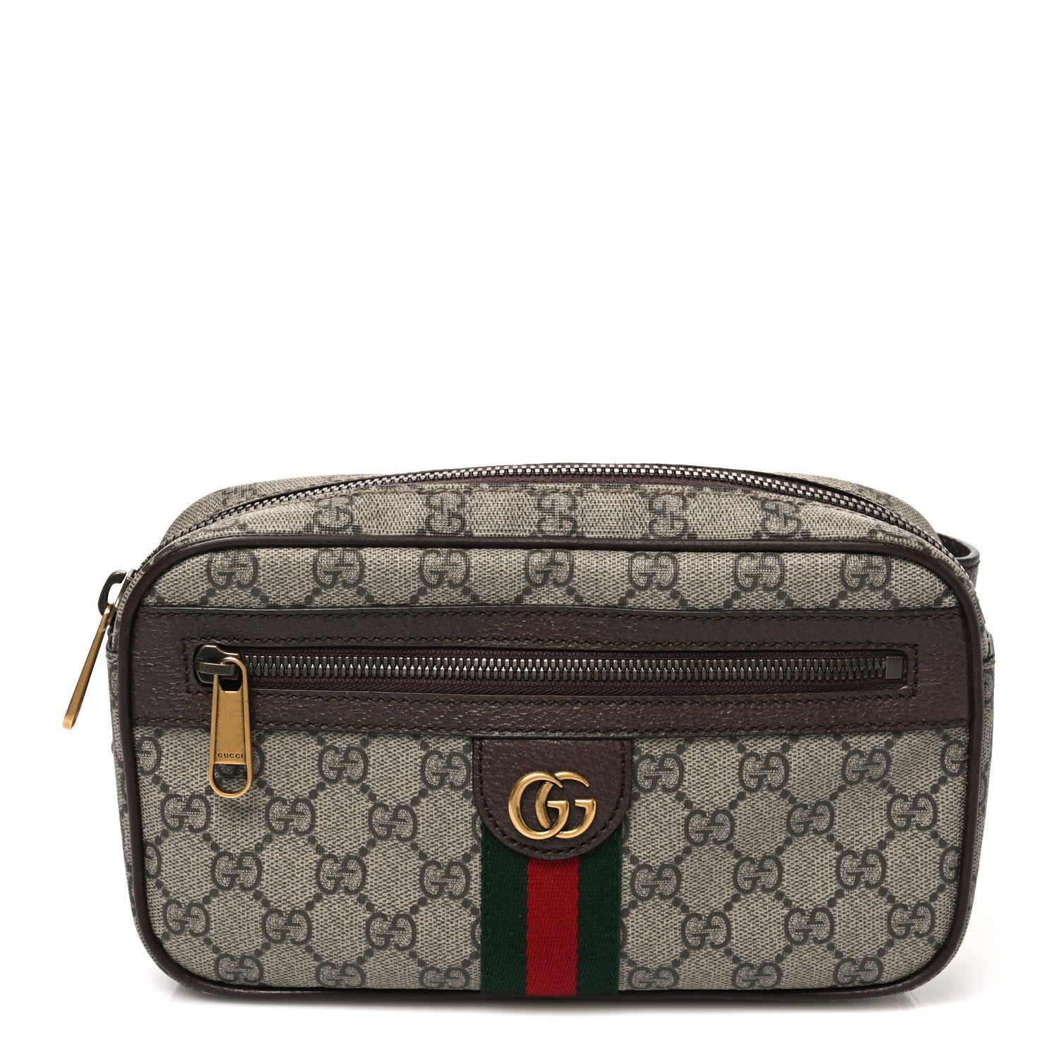 Gucci Soft GG Supreme Monogram Medium Ophidia Belt Bag Dark Brown 1 of 11