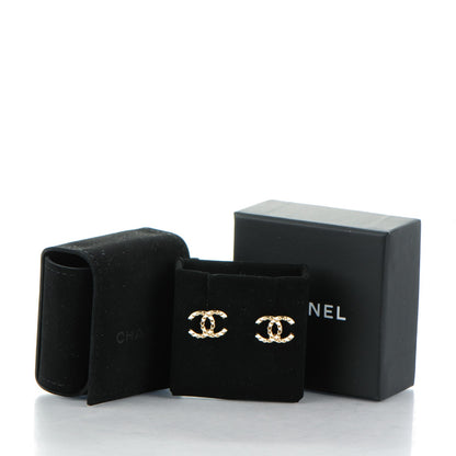 Chanel Studded CC Earrings Gold 5 of 5