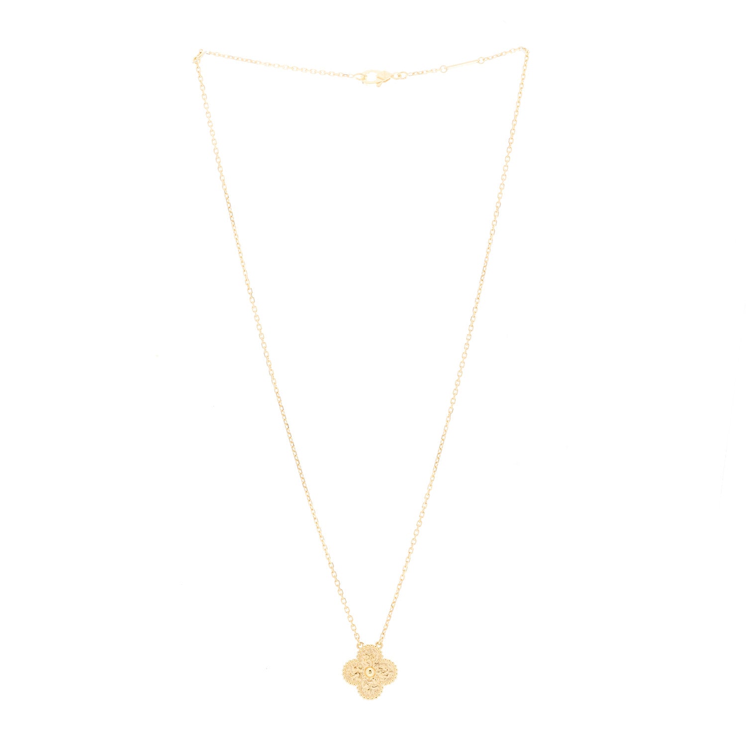 Van Cleef & Arpels 18K Yellow Gold Vintage Alhambra Pendant Necklace 2 of 6