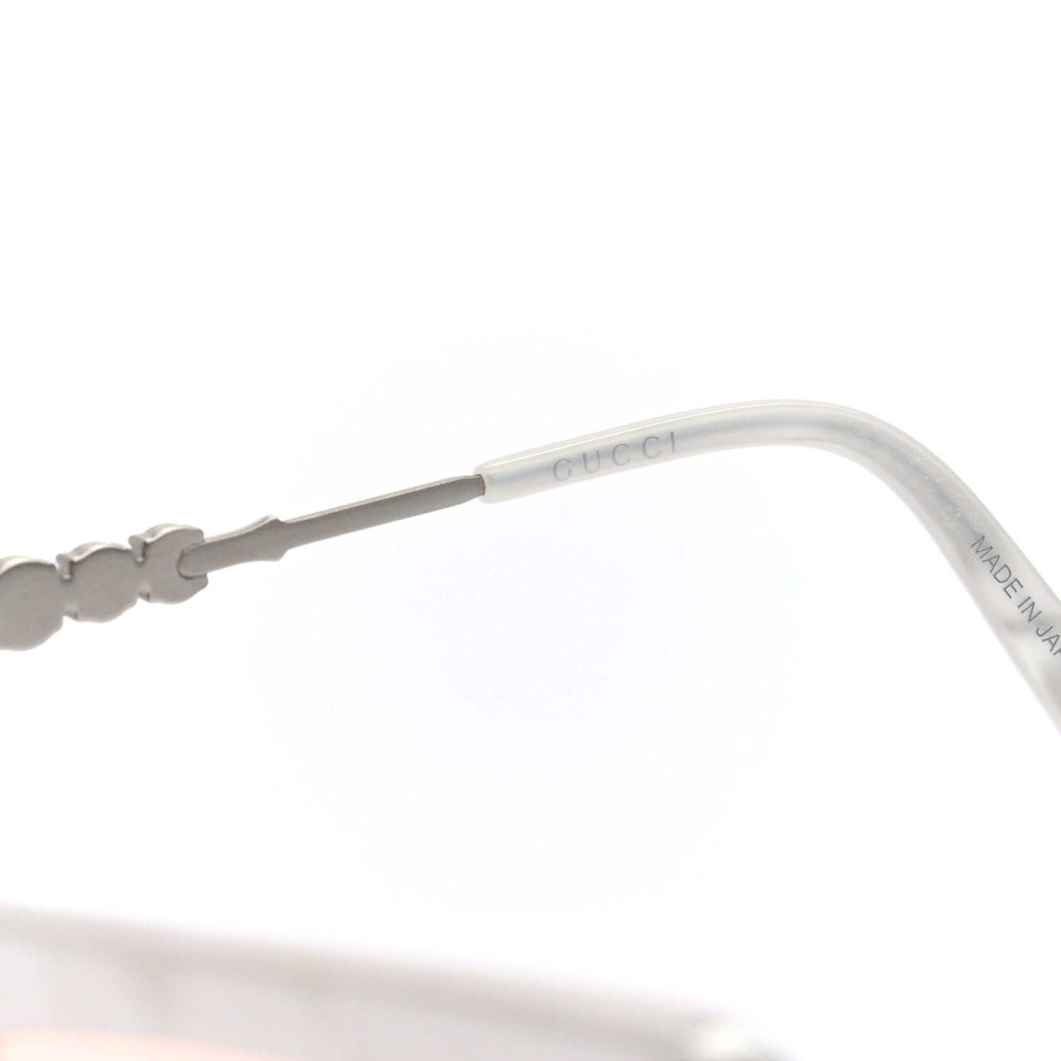 Gucci Acetate Crystal Embellished Rectangle Sunglasses GG0642S White 5 of 7
