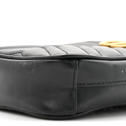 Gucci Calfskin Matelasse Mini GG Marmont Crossbody Bag Black 9 of 16
