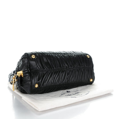 Prada Nappa Gaufre Bow Shoulder Bag Nero Black 4 of 10