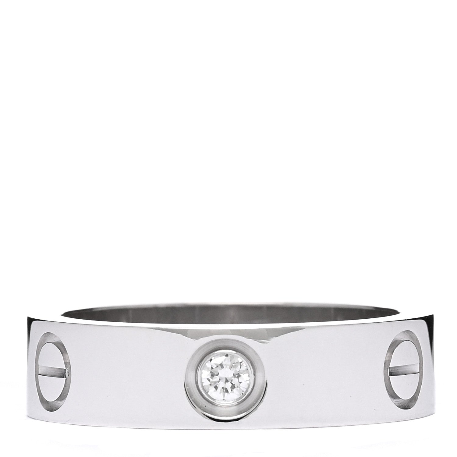 Cartier 18K White Gold 3 Diamond 5.5mm LOVE Ring 57 8 3 of 4
