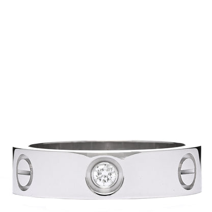 Cartier 18K White Gold 3 Diamond 5.5mm LOVE Ring 57 8 3 of 4