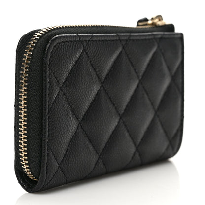 Chanel Caviar Quilted Zipped Key Holder Case Black 3 of 9