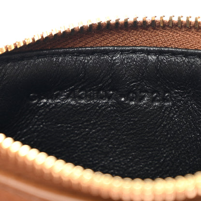 Saint Laurent Lambskin Matelasse Cassandre Carre Fragments Zippered Card Case Naturel Dark 7 of 9