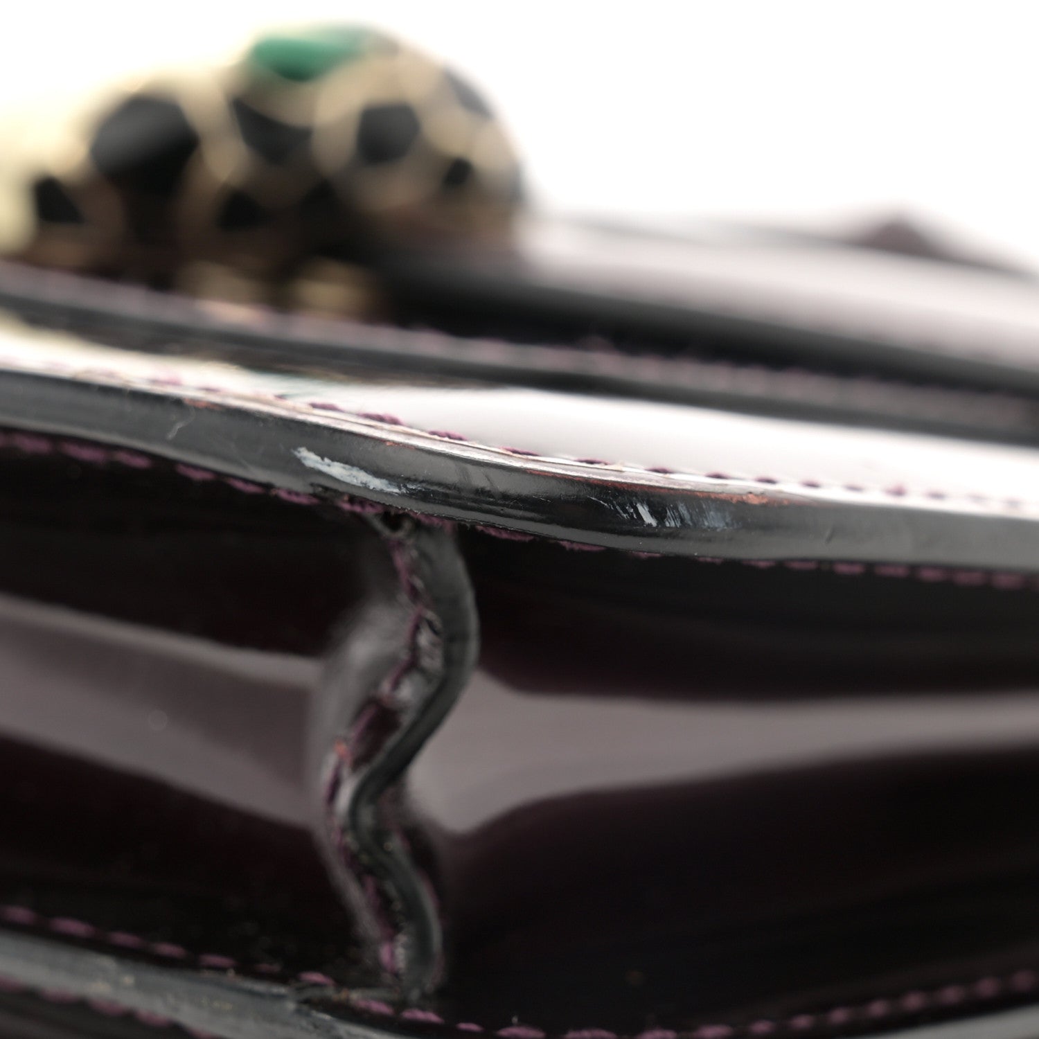 Bulgari Metallic Calfskin Serpenti Forever Top Handle Dark Purple 10 of 10