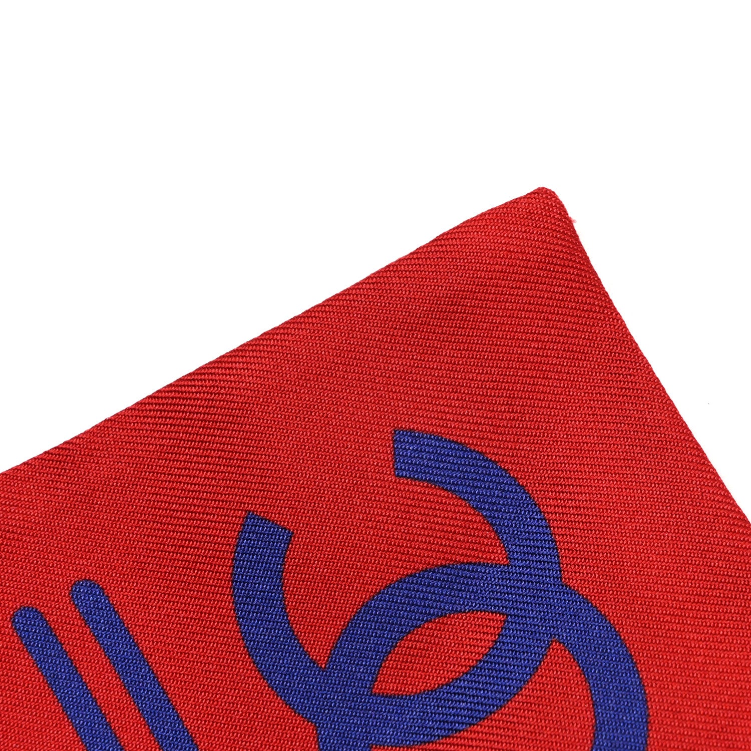 Chanel Silk Slim Bandeau Scarf Dark Red Blue White 3 of 4