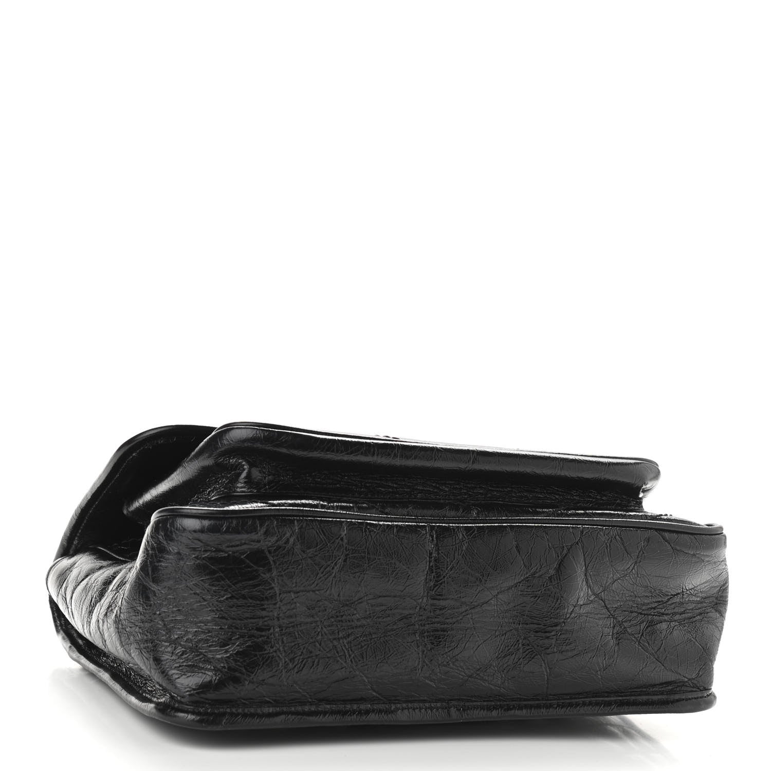 Saint Laurent Crinkled Calfskin Matelasse Monogram Medium Niki Chain Satchel Black 4 of 10