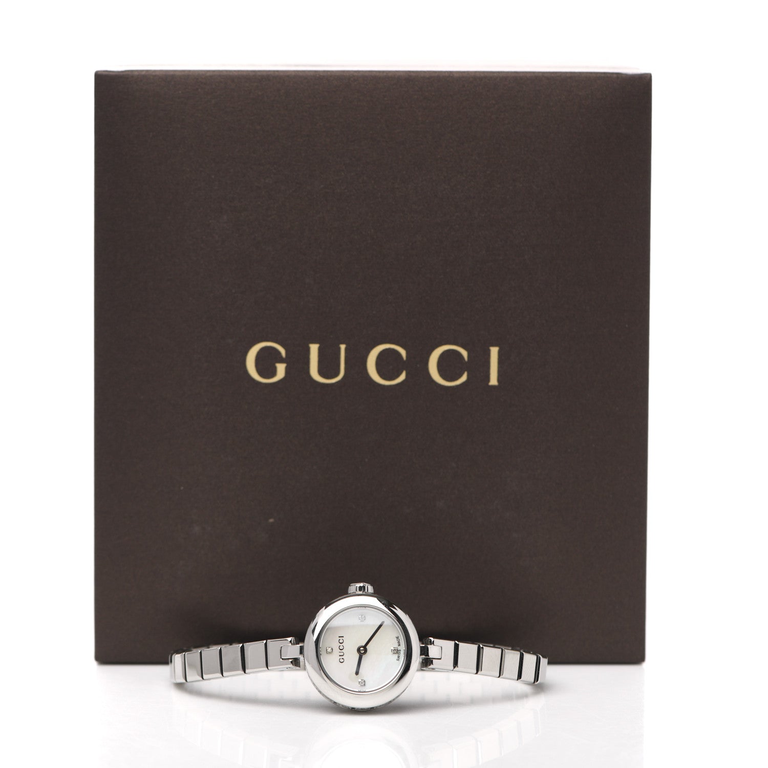 Gucci Stainless Steel Diamond Mother of Pearl 22mm Diamantissima Quartz Watch 5 of 5