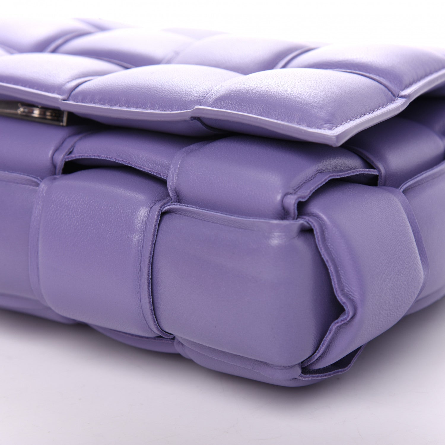 Bottega Veneta Lambskin Maxi Intreccio Padded Chain Cassette Crossbody Bag Lavender 8 of 8