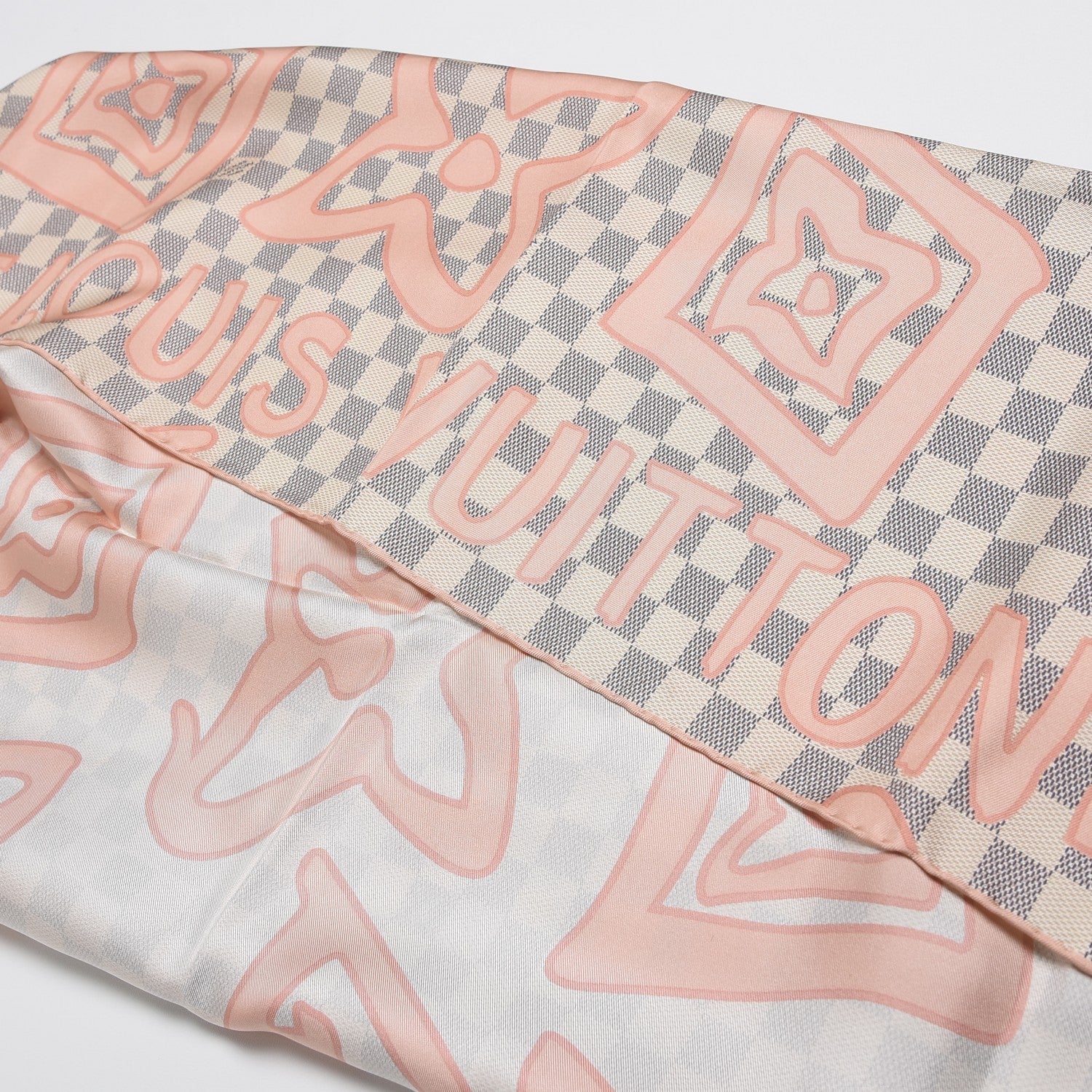 Louis Vuitton Silk Damier Azur Tahitienne Square Scarf 3 of 5