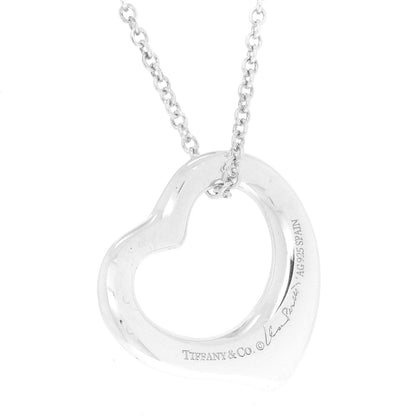 Tiffany Sterling Silver 16mm Elsa Peretti Open Heart Pendant Necklace 7 of 7