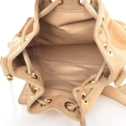Chanel Woven Drawstring Bag Brown 7 of 9