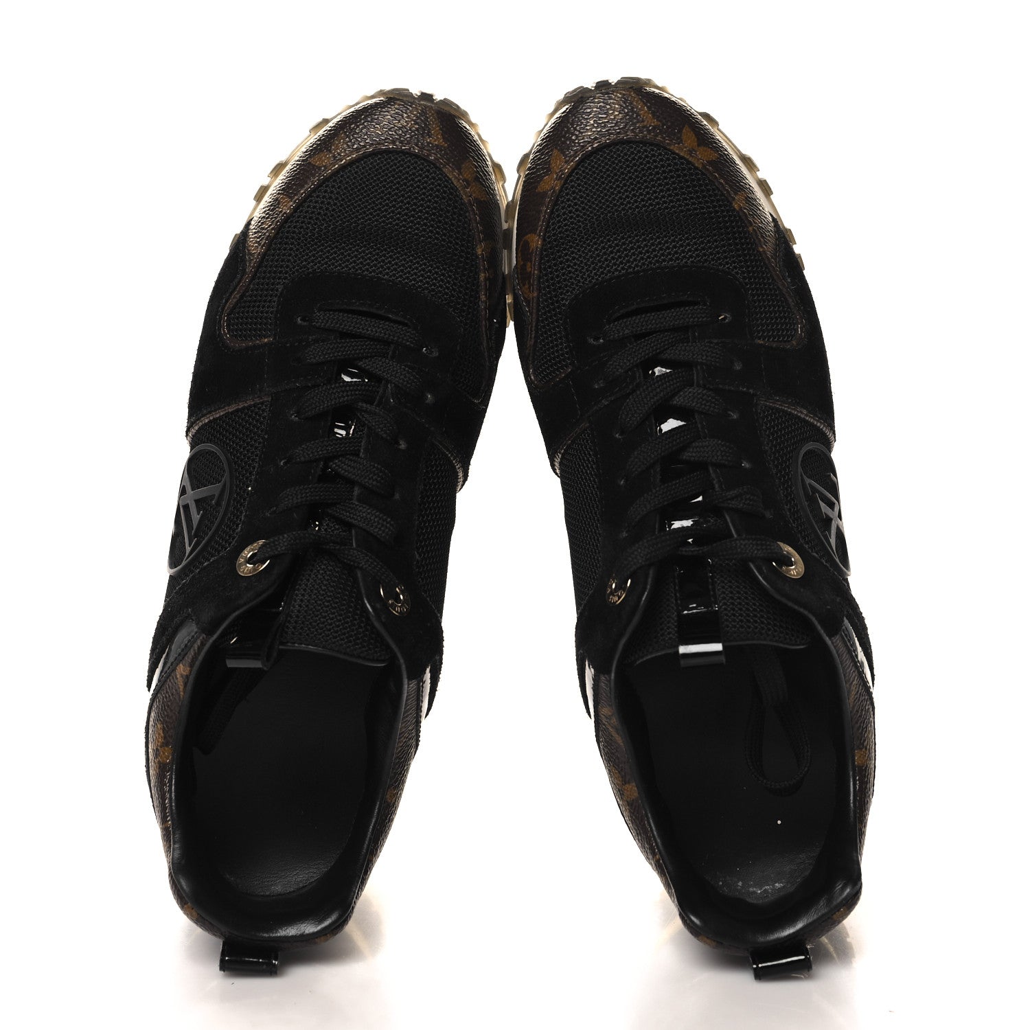 Louis Vuitton Suede Monogram Run Away Sneakers 37 Black 2 of 9