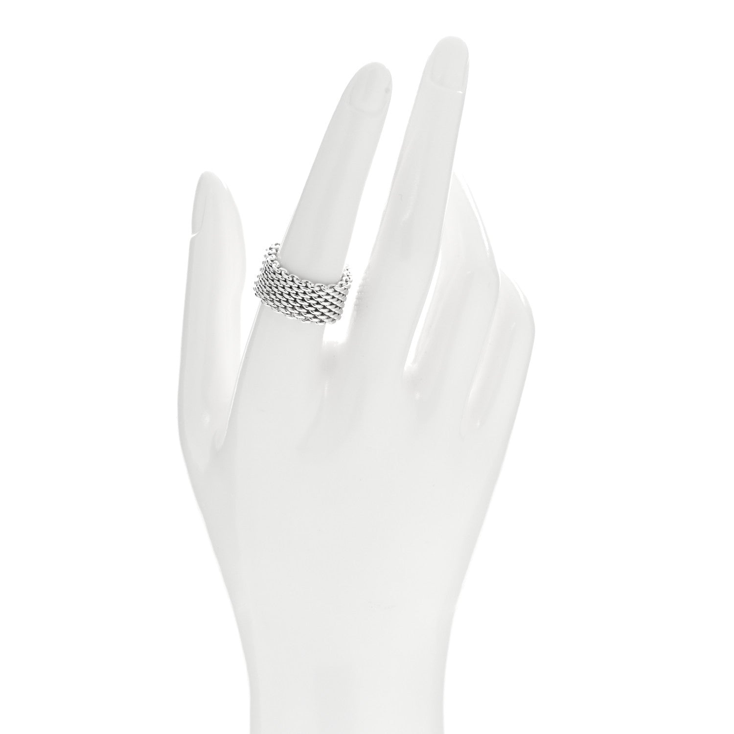 Tiffany Sterling Silver Somerset Mesh Ring 56 7.75 2 of 4