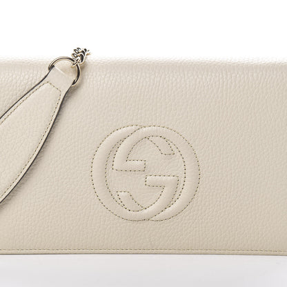 Gucci Pebbled Calfskin Soho Wallet on Chain Ivoire 7 of 9