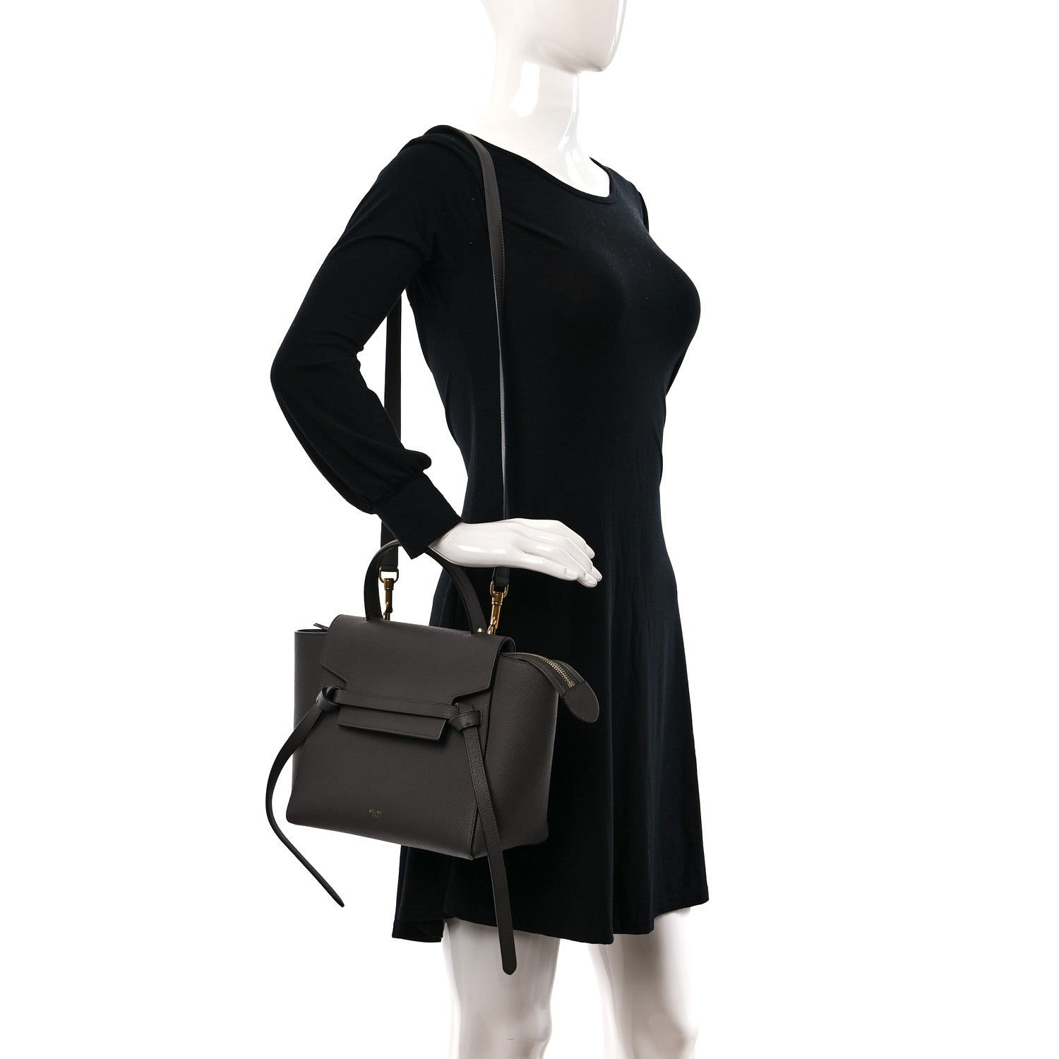 Celine Grained Calfskin Micro Belt Bag Grey 3 of 7