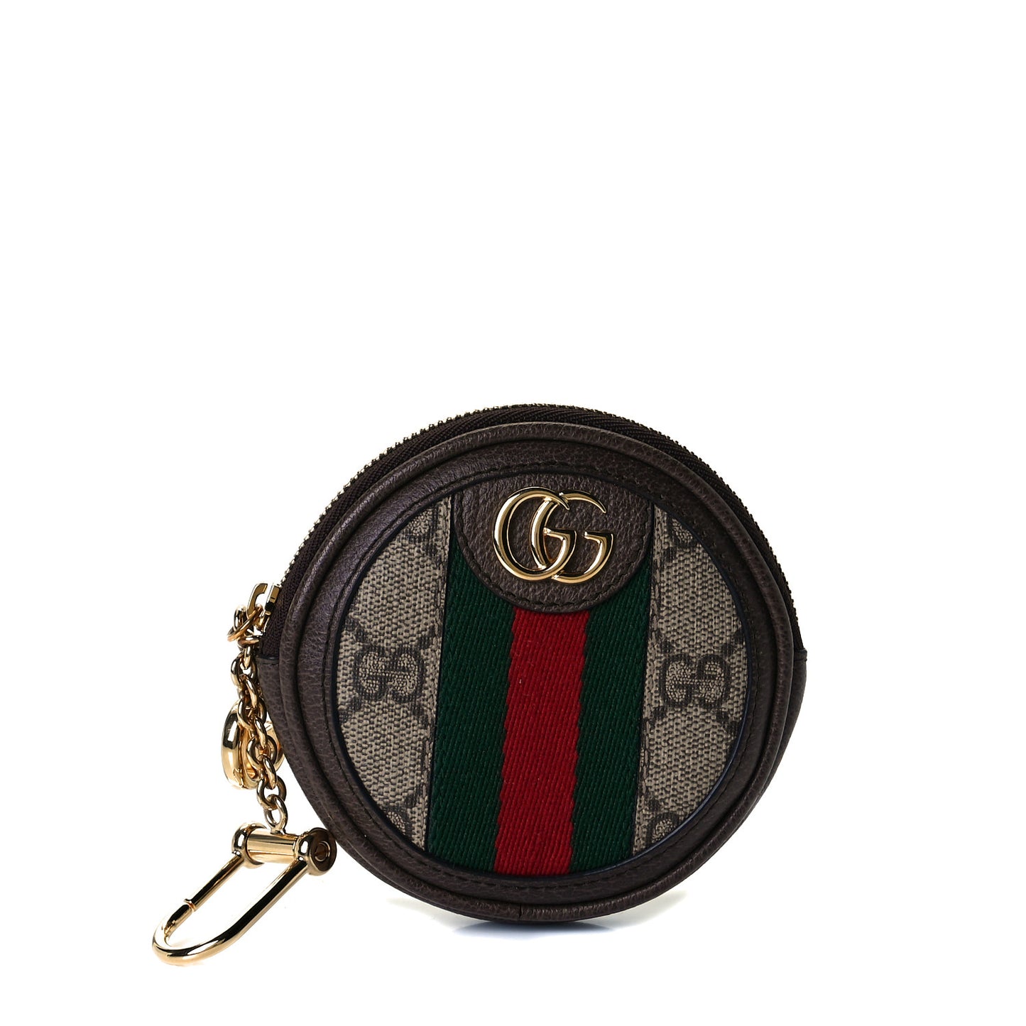 GG Supreme Monogram Web Ophidia Round Coin Purse Beige New Acero