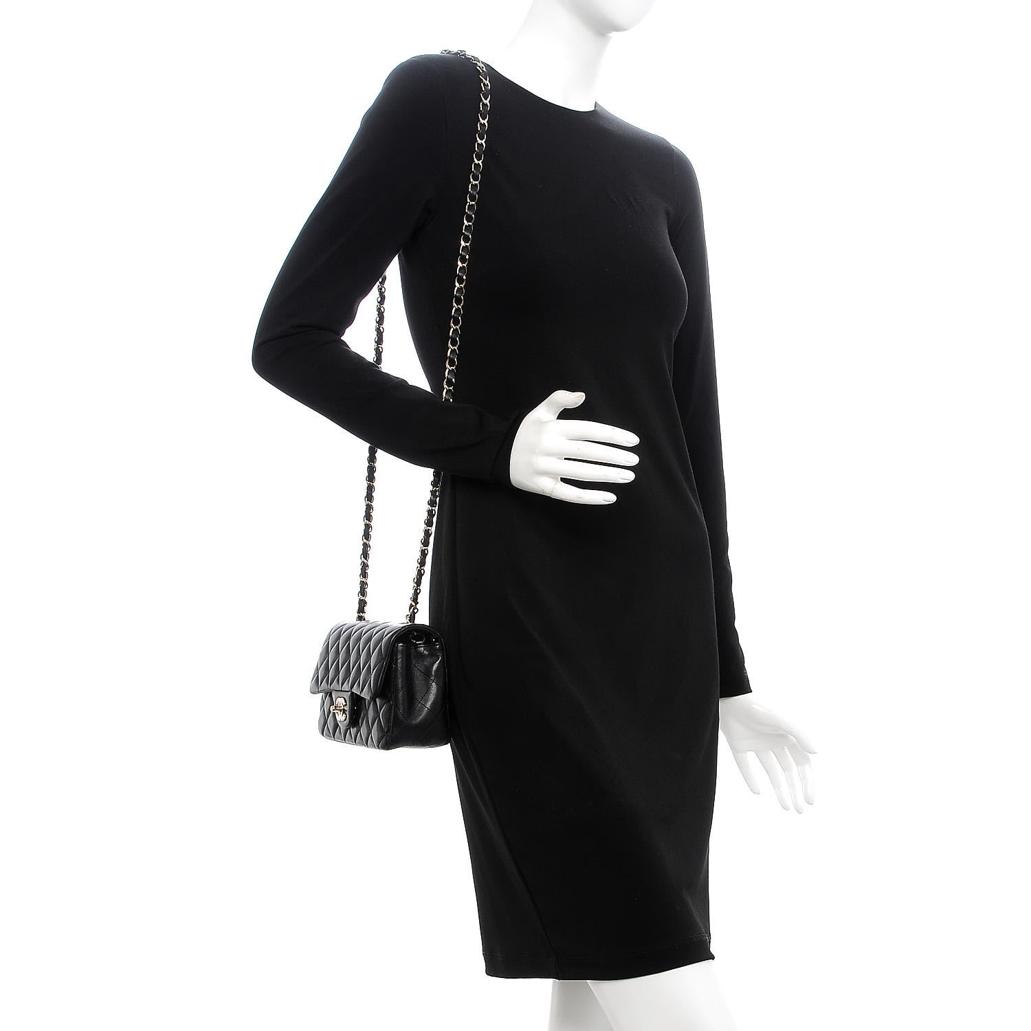 Chanel Lambskin Quilted Mini Rectangular Flap Black 2 of 12