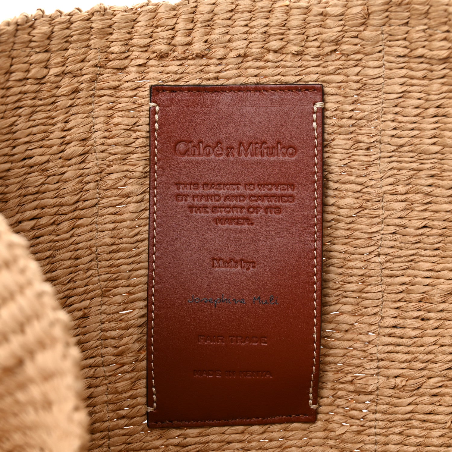 Chloe Raffia Large Woody Tote White 6 of 10