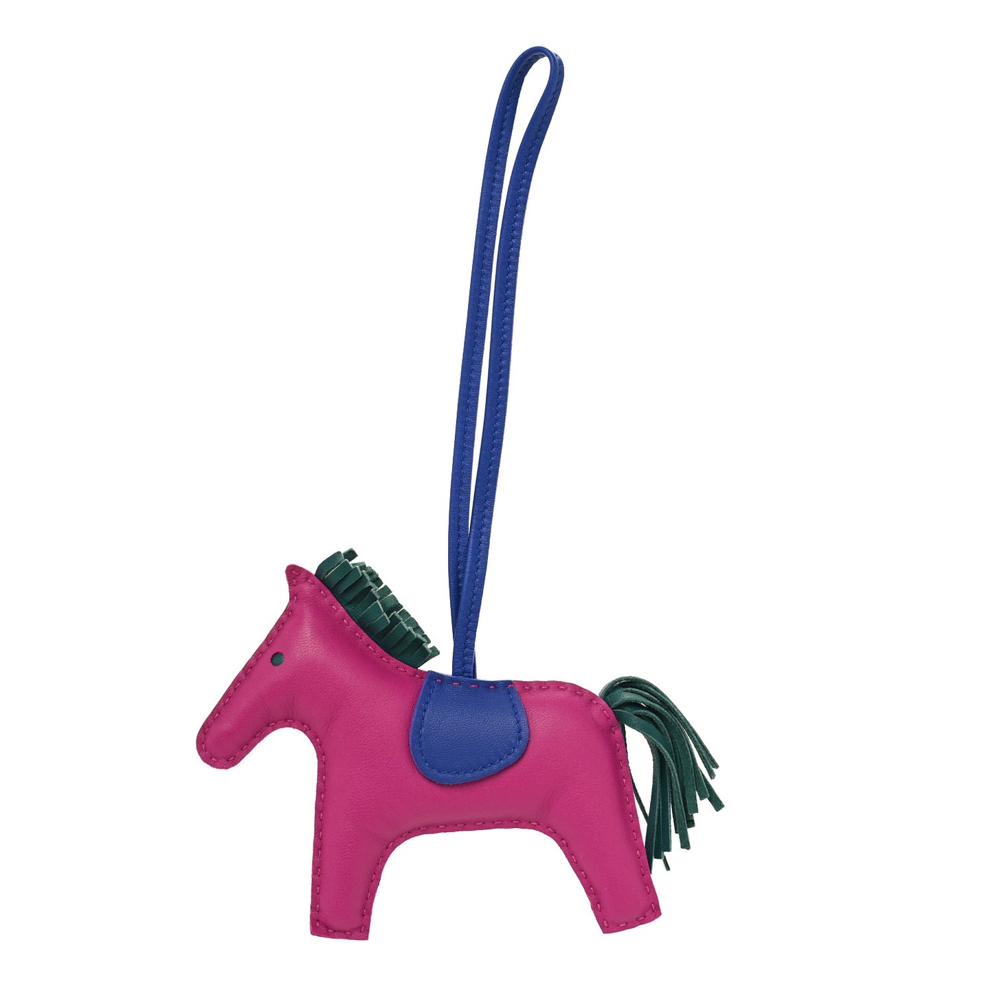 Milo Lambskin Grigri Rodeo Horse Bag Charm MM Rose Pourpre Malachite Bleu Electrique