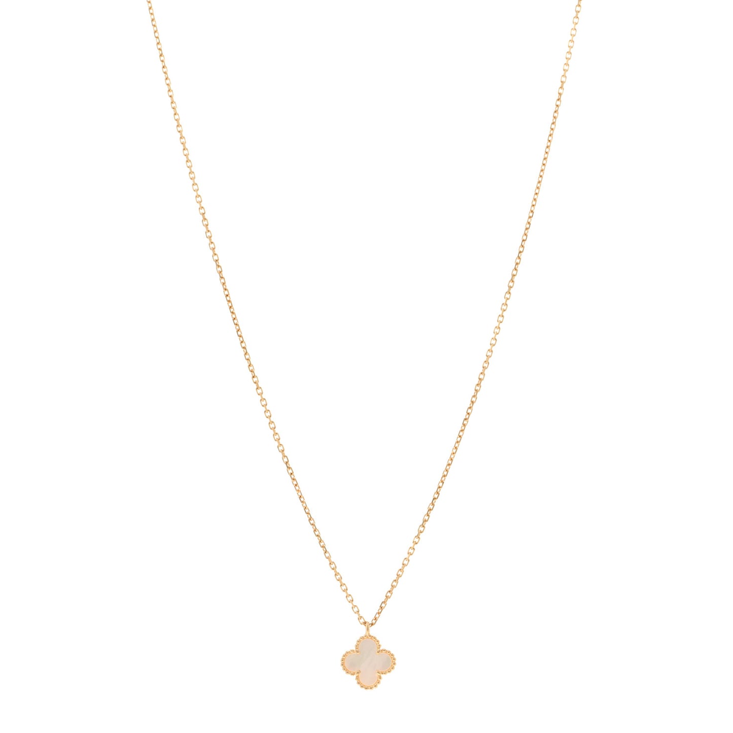 18K Yellow Gold Mother of Pearl Sweet Alhambra Pendant Necklace
