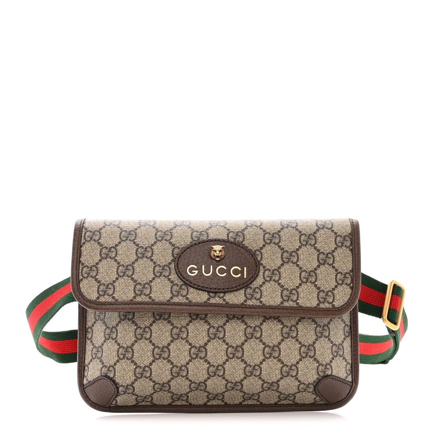 GG Supreme Monogram Neo Vintage Web Belt Bag Brown