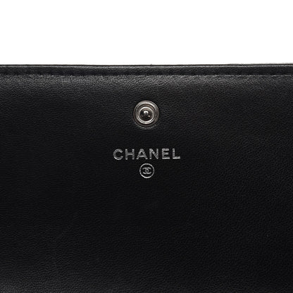 Chanel Lambskin Quilted Large Diamond CC Flap Wallet Black 4 of 9