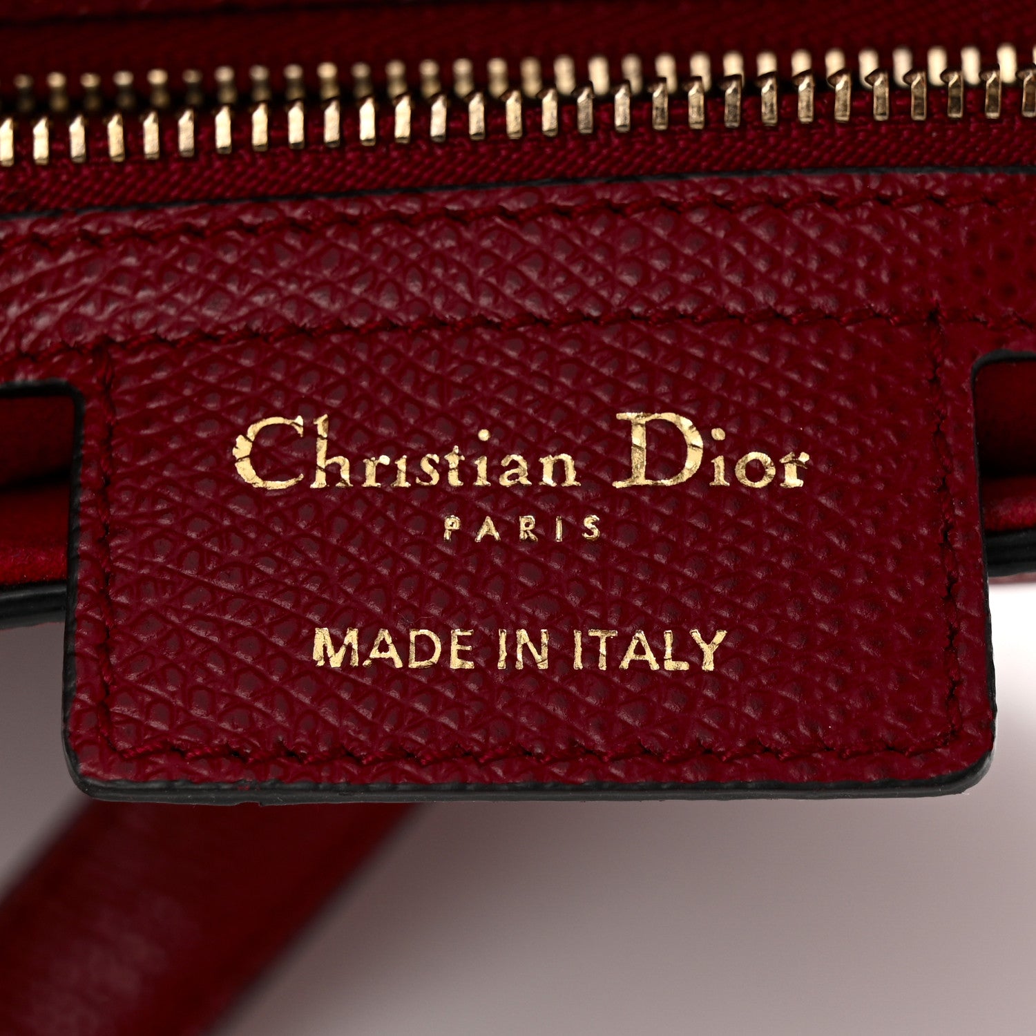 Christian Dior Grained Calfskin Saddle Bag Red 6 of 10